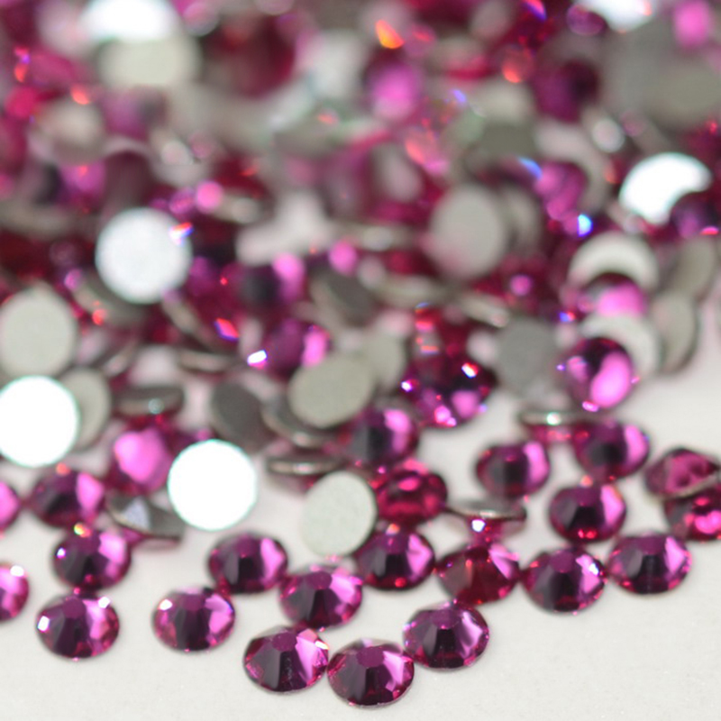 Nail Art Fuchsia - Fuchsia High Quality Glass Rhinestones Crystal