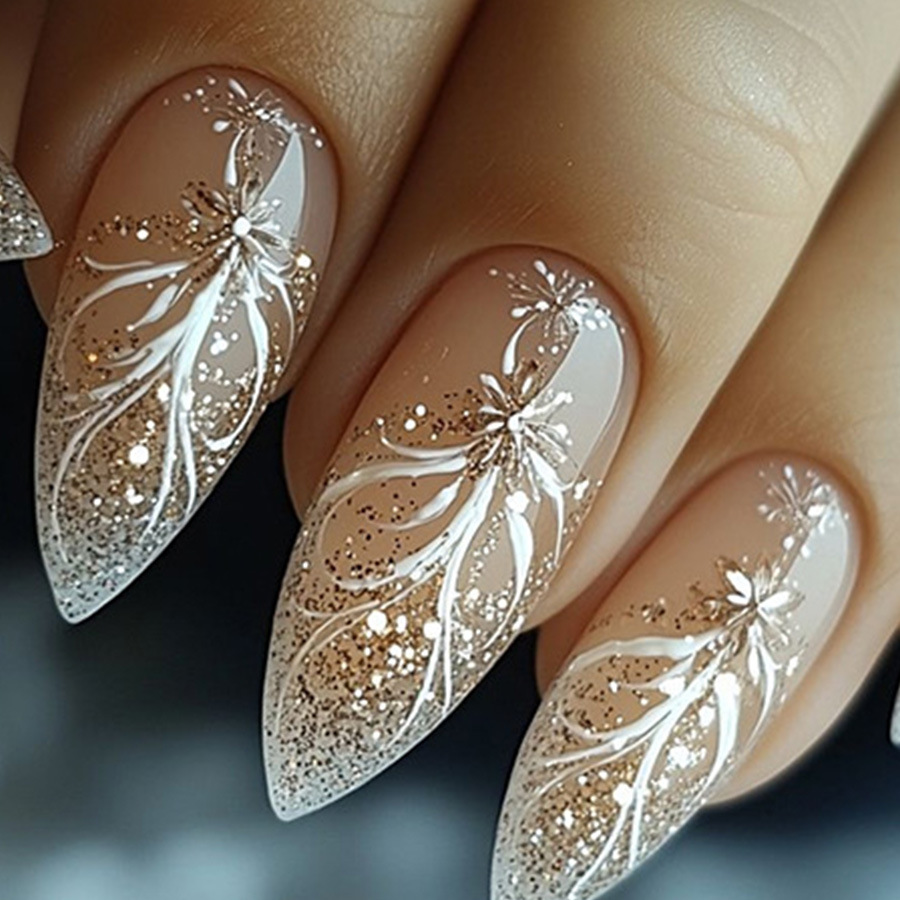 Nail Art Design - 24pcs/set Short Medium fake nails for