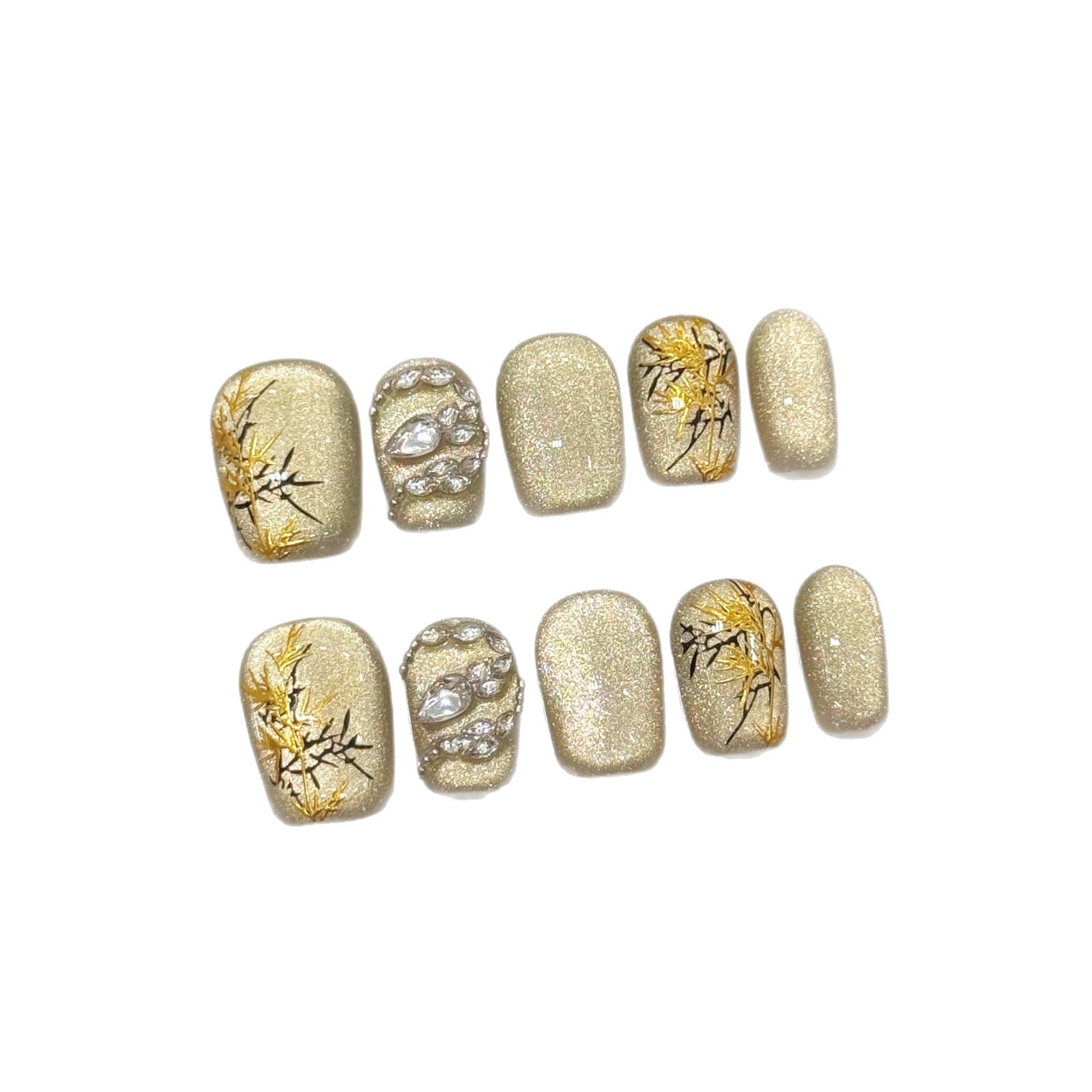 10pcs New Chinese Style Handma - Nail Art Design 评论和价格
