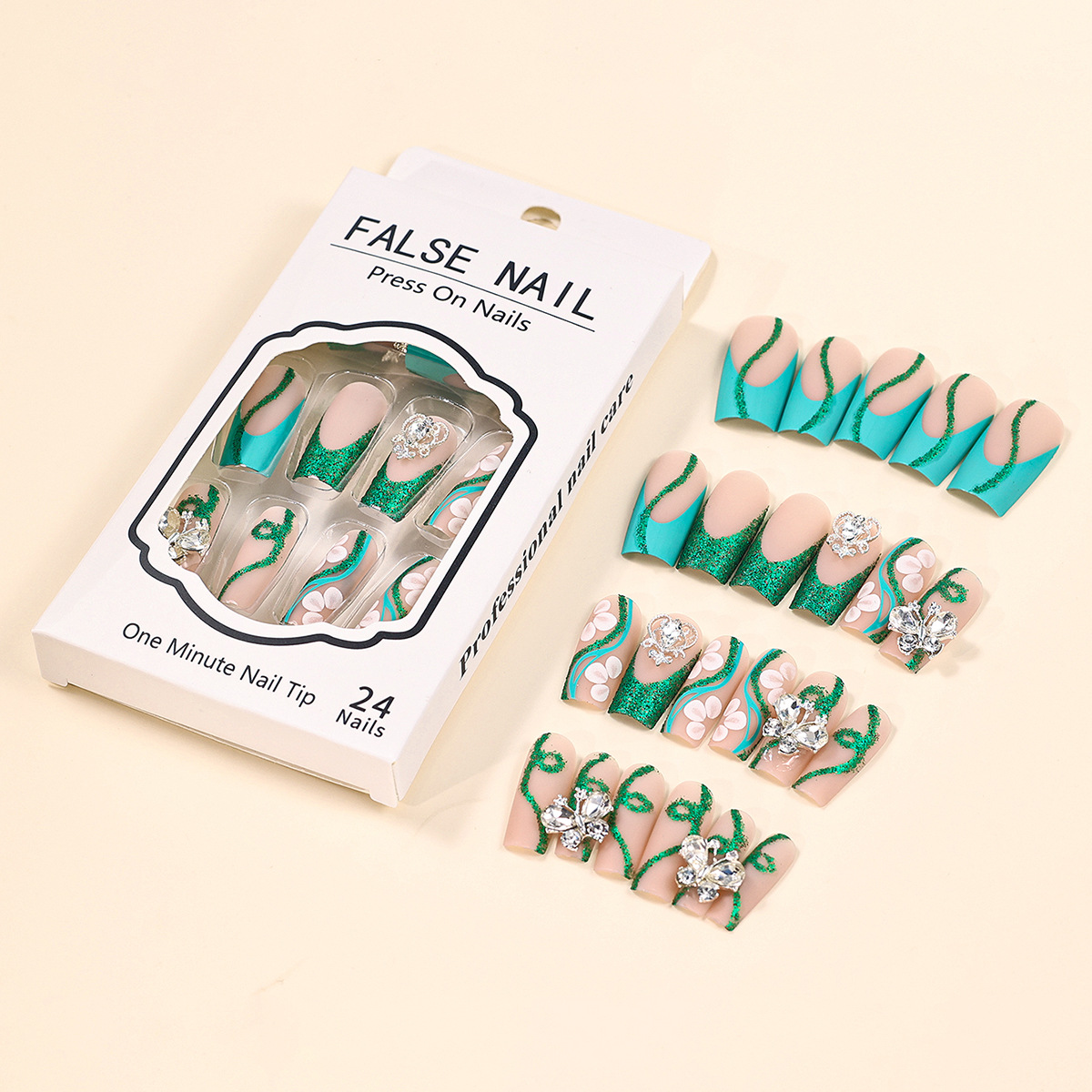 Long Coffin Press on Nails Bal - Nail Art Design 评论和价格