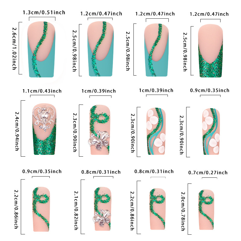 Long Coffin Press on Nails Bal - Nail Art Design 评论和价格