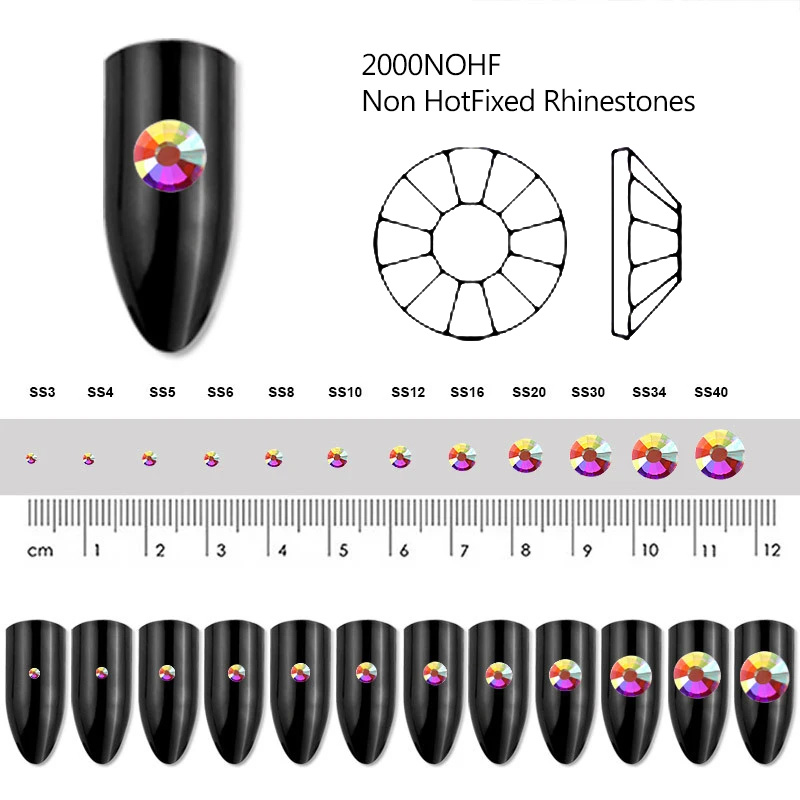 Fuchsia SS3-SS30 Glass Rhinest - Nail Art Fuchsia 评论和价格
