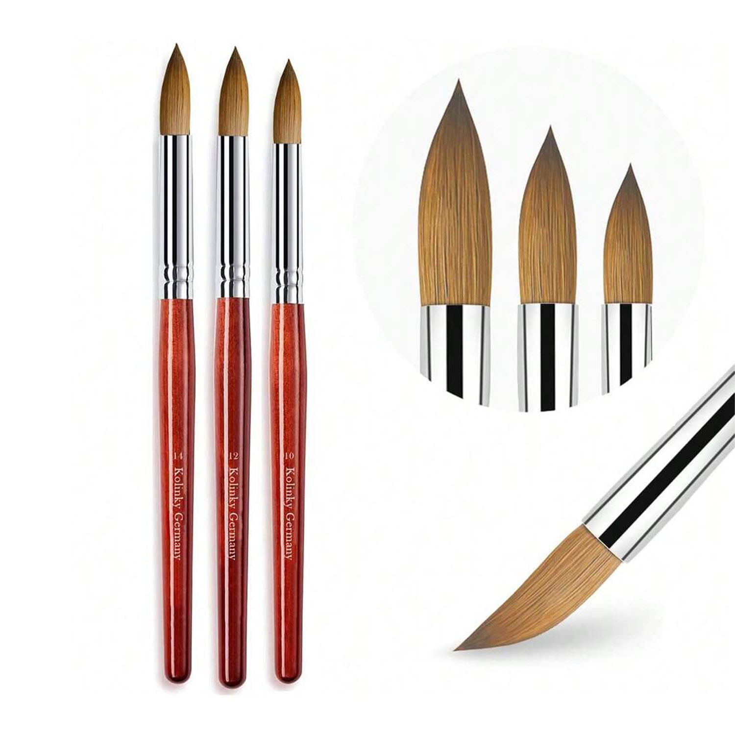 3PCS Kolinsky Mahogany Stem Ac - Nail Art Mahogany 评论和价格