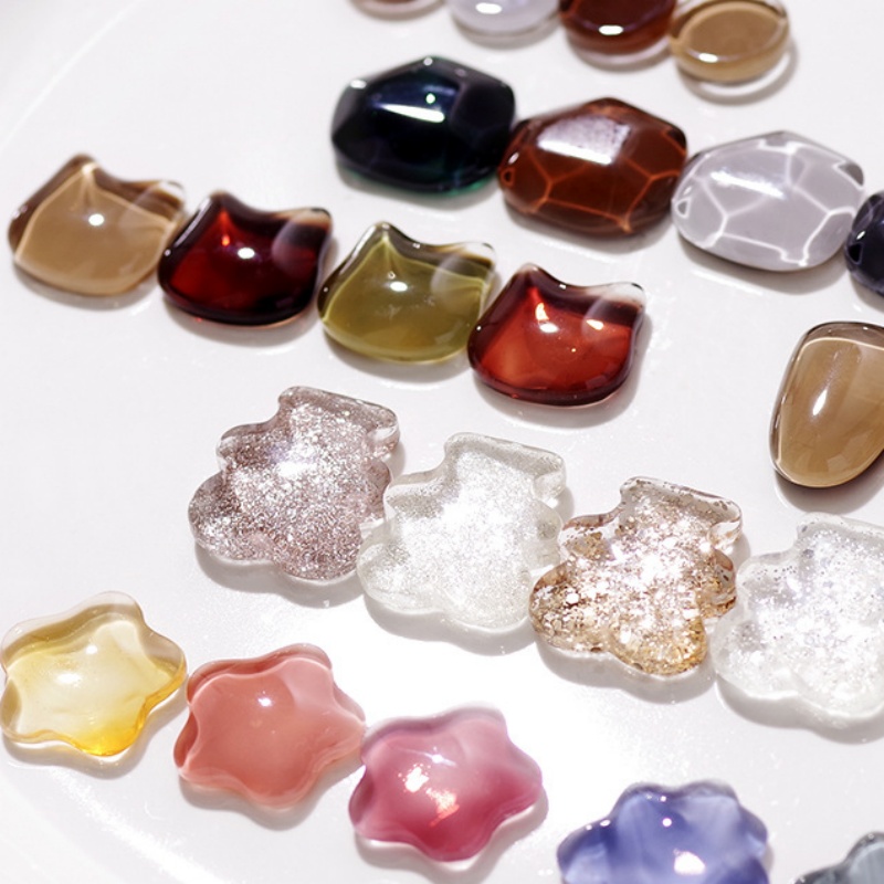 40Pcs Transparent Glass Nail A - Nail Art Viral 评论和价格