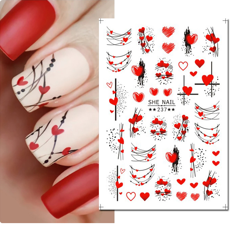 3d Nail Art Sliders Stickers V - Nail Art Valentines Day 评论和价格