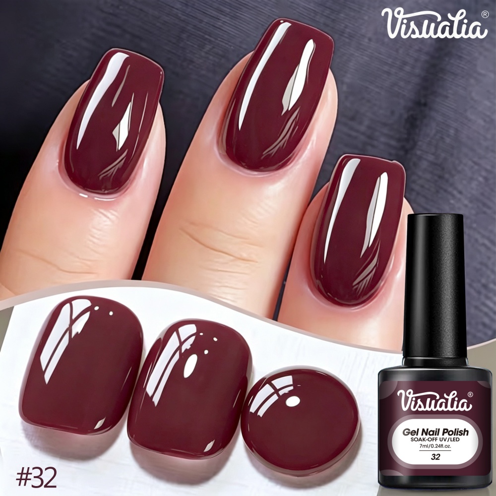Visuatia 7ml Burgundy Red Nail - Nail Art Burgundy 评论和价格
