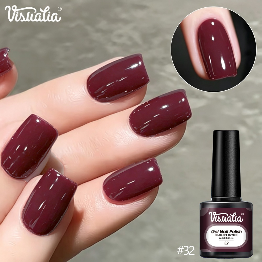 Visuatia 7ml Burgundy Red Nail - Nail Art Burgundy 评论和价格