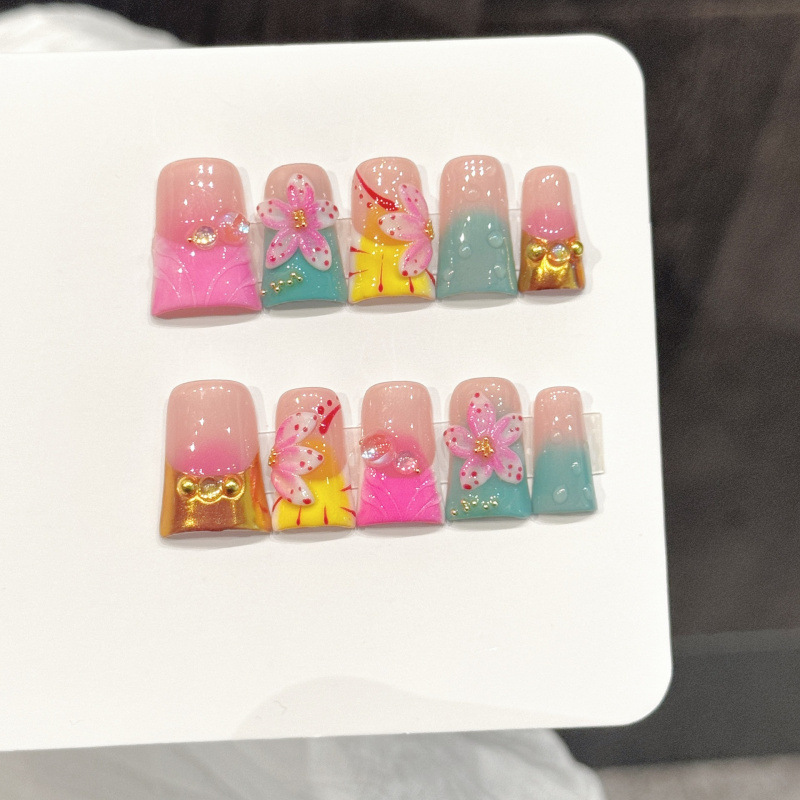 10pcs Ocean Style Fake Nails D - Nail Art Design 评论和价格