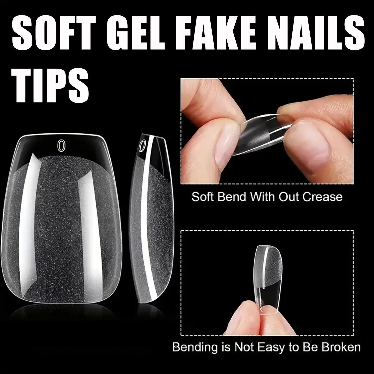 120Pcs Coffin Nail Tips, Half  - Nail Art Xl 评论和价格