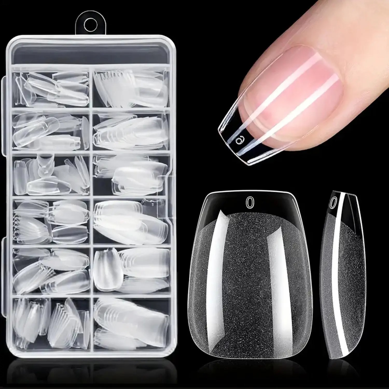 120Pcs Coffin Nail Tips, Half  - Nail Art Xl 评论和价格